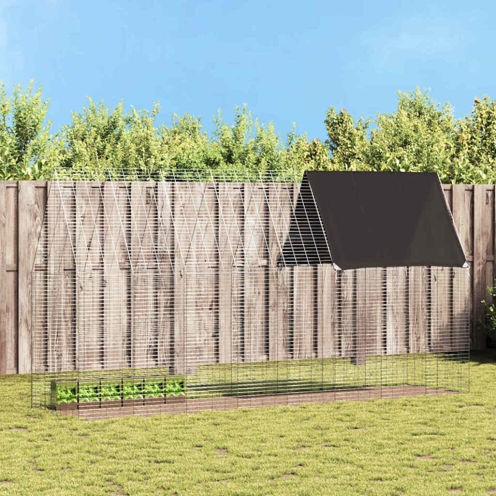 Vidaxl Rabbit Cage Silver 400 X 100 X 210 Cm Galvanised Steel
