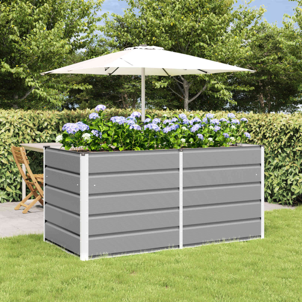 Vidaxl Planter 160 X 80 X 75 Cm Steel Light/Grey