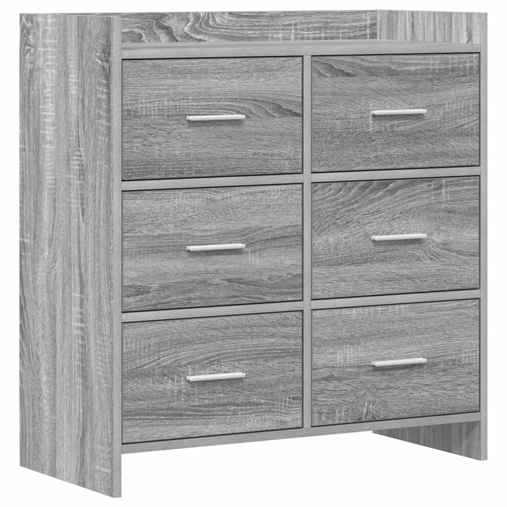 Vidaxl Sideboard Sonoma 75 X 33 X 80 Cm Engineered Wood Grey