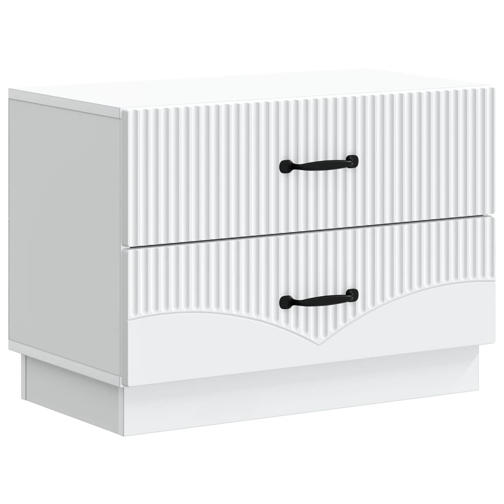 Vidaxl Bedside Cabinet 62 X 34.5 X 44.5 Cm Engineered Wood White