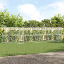 vidaXL Dog Kennel 4 pcs Silver 8 x 2 x 2 m Galvanised steel