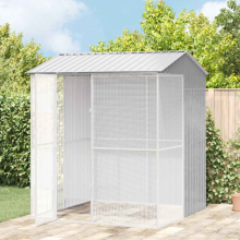 vidaXL Bird Cage with Storage Grey 215 x 210 x 247 cm Galvanised Steel