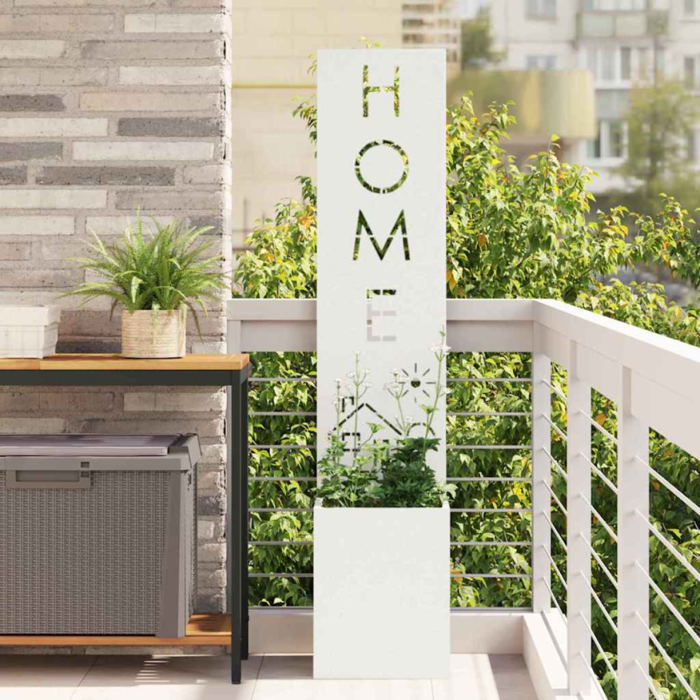 Vidaxl Garden Privacy Screen White 32 X 32 X 150 Cm Cold-Rolled Steel