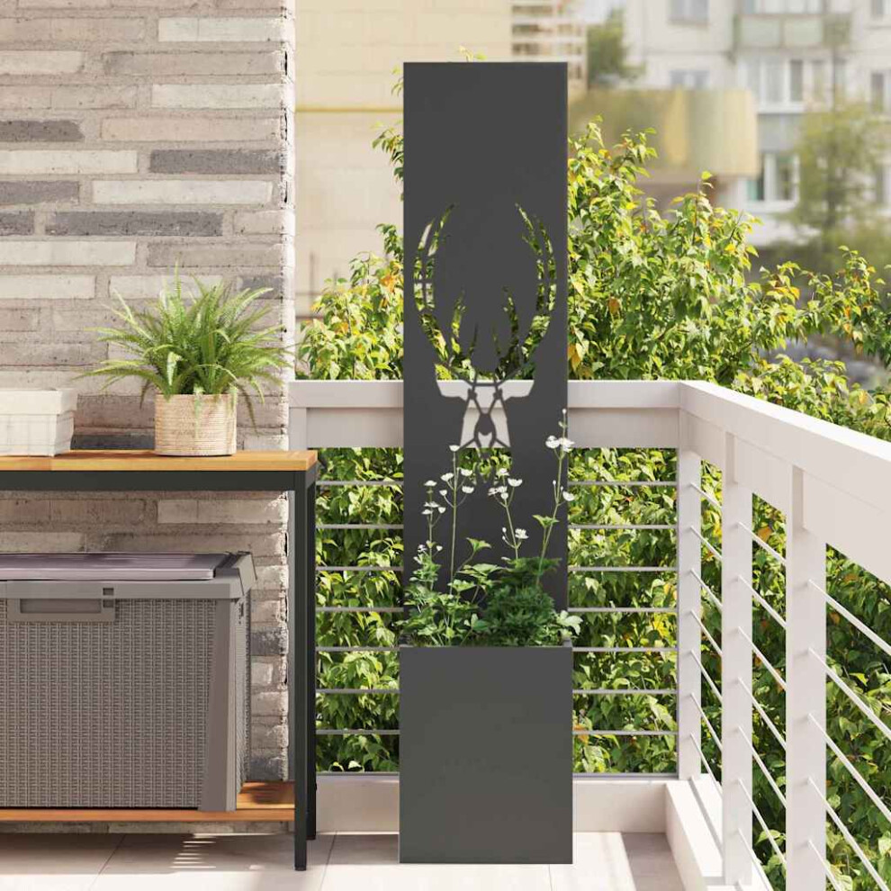 Vidaxl Garden Privacy Screen Black 32 X 32 X 150 Cm Cold-Rolled Steel