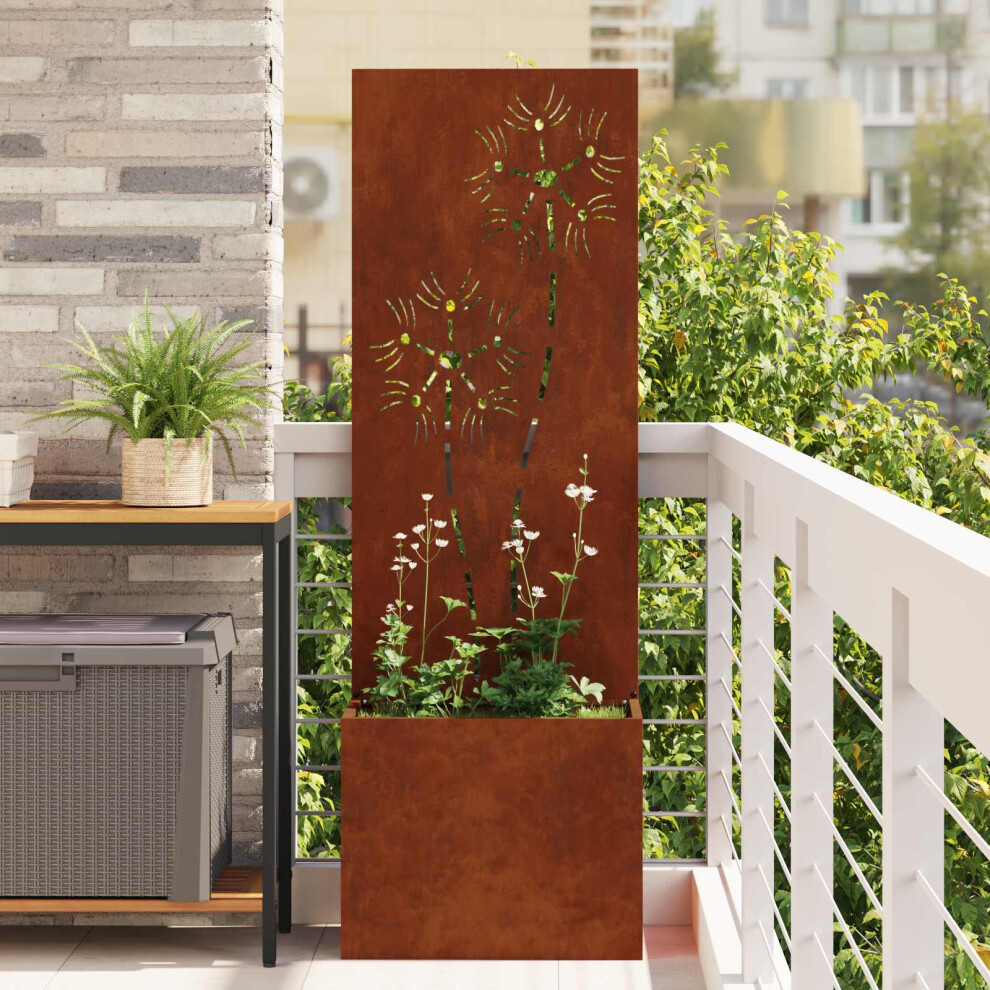 Vidaxl Garden Privacy Screen Rusty 50 X 32 X 150 Cm Weathering Steel
