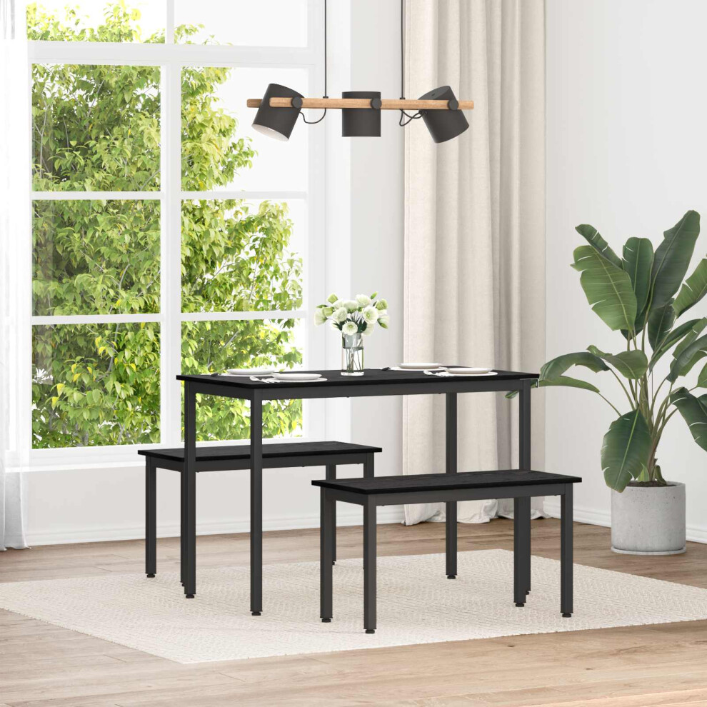 Vidaxl Bench Oak 80 X 35 X 45 Cm Engineered Wood Black