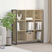 vidaXL Book Cabinet Sonoma 99.5 x 30 x 108.5 cm Engineered Wood