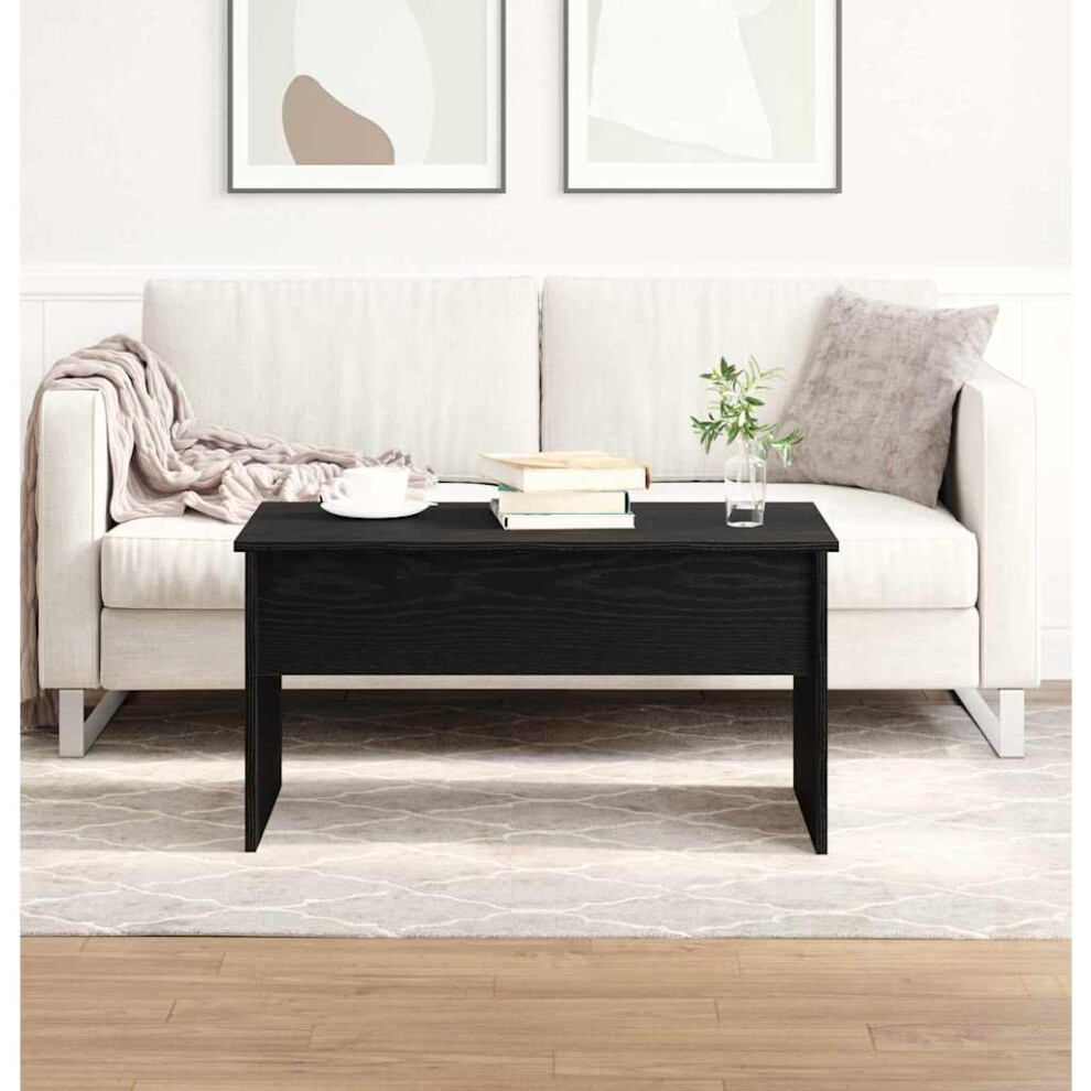 Vidaxl Coffee Table Oak 80 X 50.5 X 41.5 Cm Engineered Wood Black