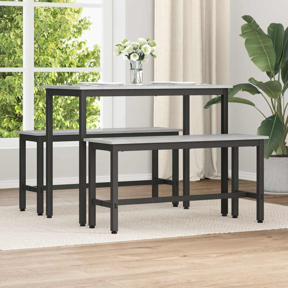Vidaxl Dining Bench 2 Pcs Grey Sonoma 100 X 32.5 X 48.5 Cm