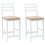 VidaXL vidaXL Dining Chairs 2 pcs White 40 x 47.5 x 99.5 cm Solid Rubber Wood 2