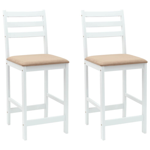 VidaXL vidaXL Dining Chairs 2 pcs White 40 x 47.5 x 99.5 cm Solid Rubber Wood 1