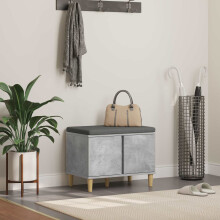 vidaXL Flurbank mit Kissen mit Speicher Betongrau 60 x 38 x 46 cm