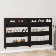 vidaXL Shoe Cabinet 2 pcs Black Oak 86 x 18 x 90 cm Engineered Wood