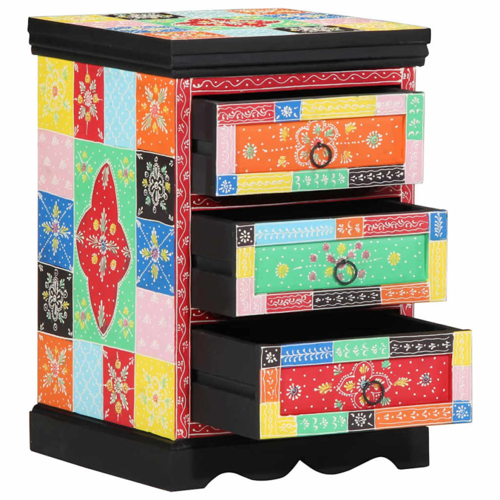 Vidaxl Drawer Cabinet Multicolour 40 X 40 X 60 Cm Solid Mango Wood