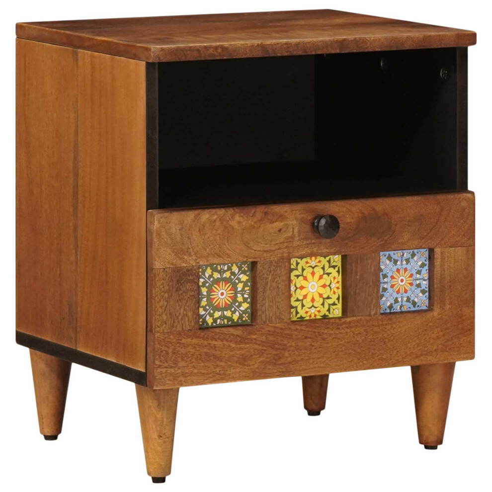 Vidaxl Bedside Cabinet 40 X 33 X 46 Cm Solid Mango Wood Brown