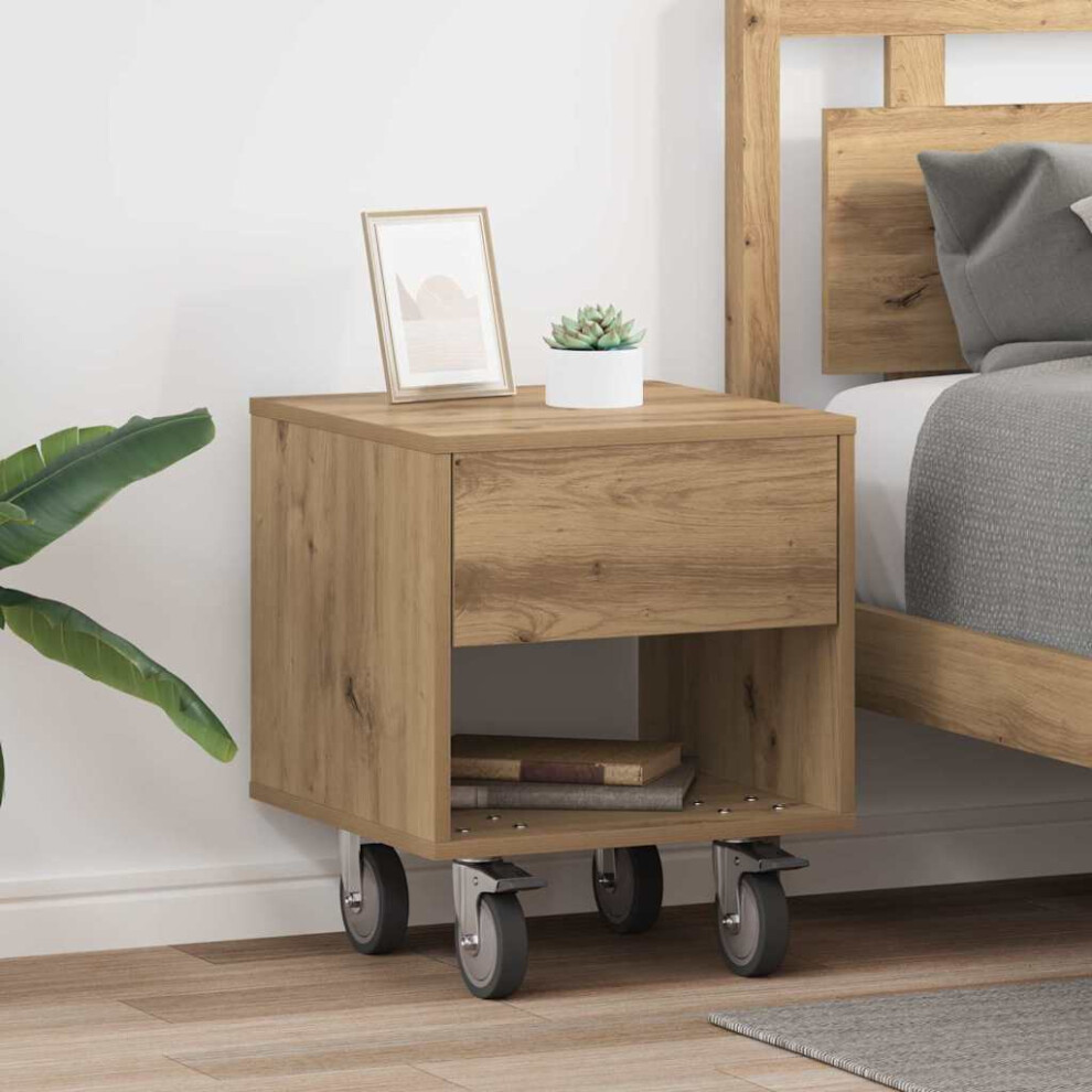Vidaxl Bedside Table 2 Pcs Artisan Oak 40.5 X 40 X 48 Cm