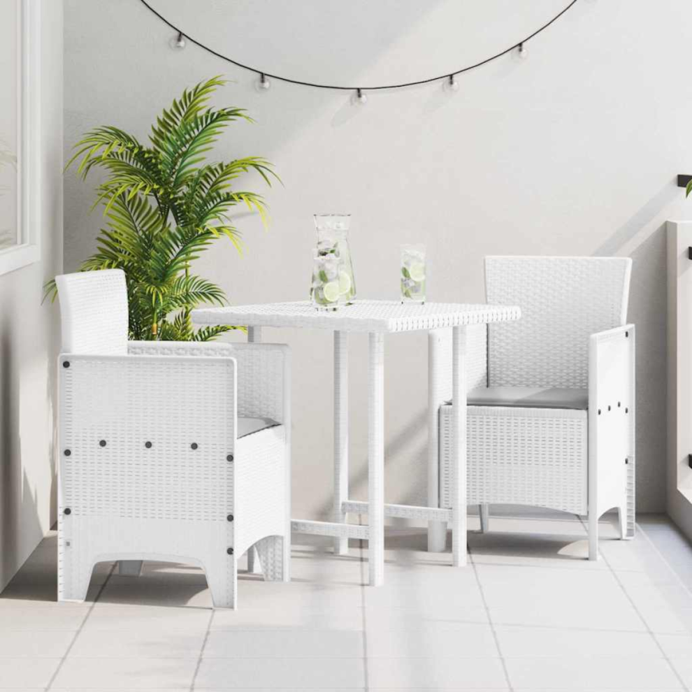 VIDAXL - Garden Chair - 2 Piece Set - White - 53 x 49 x 85 cm - Image 2