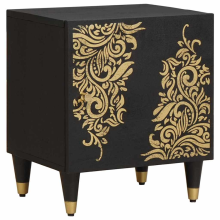 vidaXL Bedside Cabinet with Door Black 40 x 33 x 46 cm