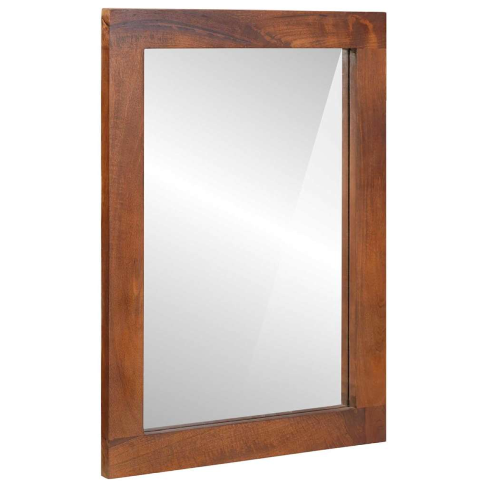 Vidaxl Mirror Rectangular Brown And Silver 50 X 2.5 X 70 Cm