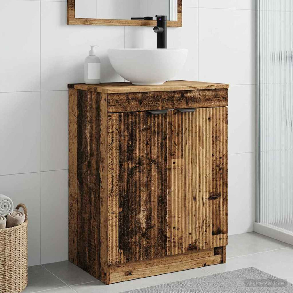 Vidaxl Bathroom Vanity With Sink Old Wood 54 X 35 X 83 Cm