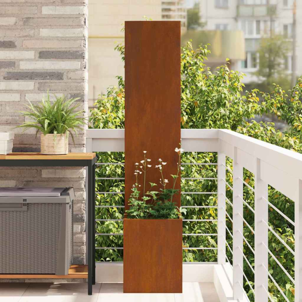 Vidaxl Garden Privacy Screen Rusty 50 X 32 X 150 Cm Weathering Steel