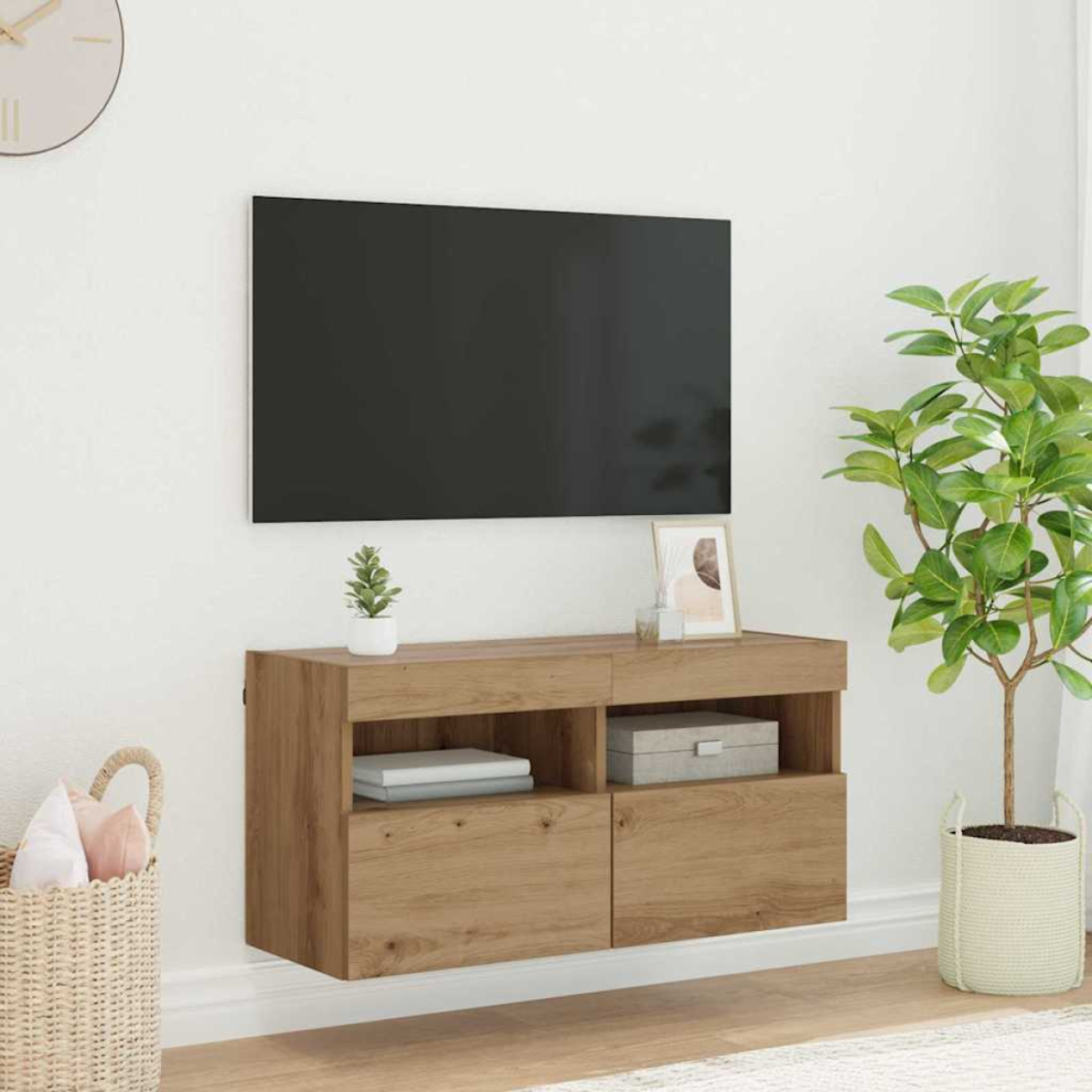Vidaxl Tv Wall Cabinet Artisan Oak 80 X 30 X 40 Cm Engineered Wood