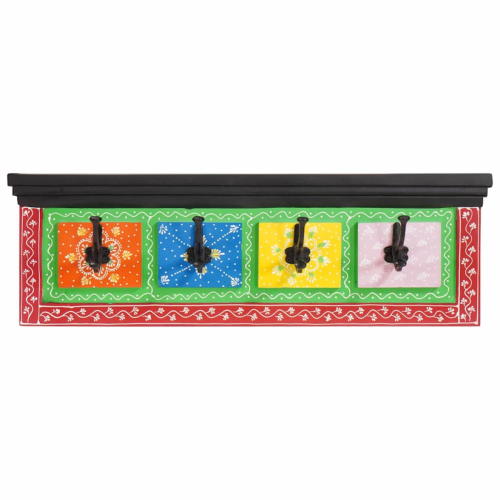 VidaXL vidaXL Coat Rack Black 80 x 25 x 2 cm Solid Mango Wood