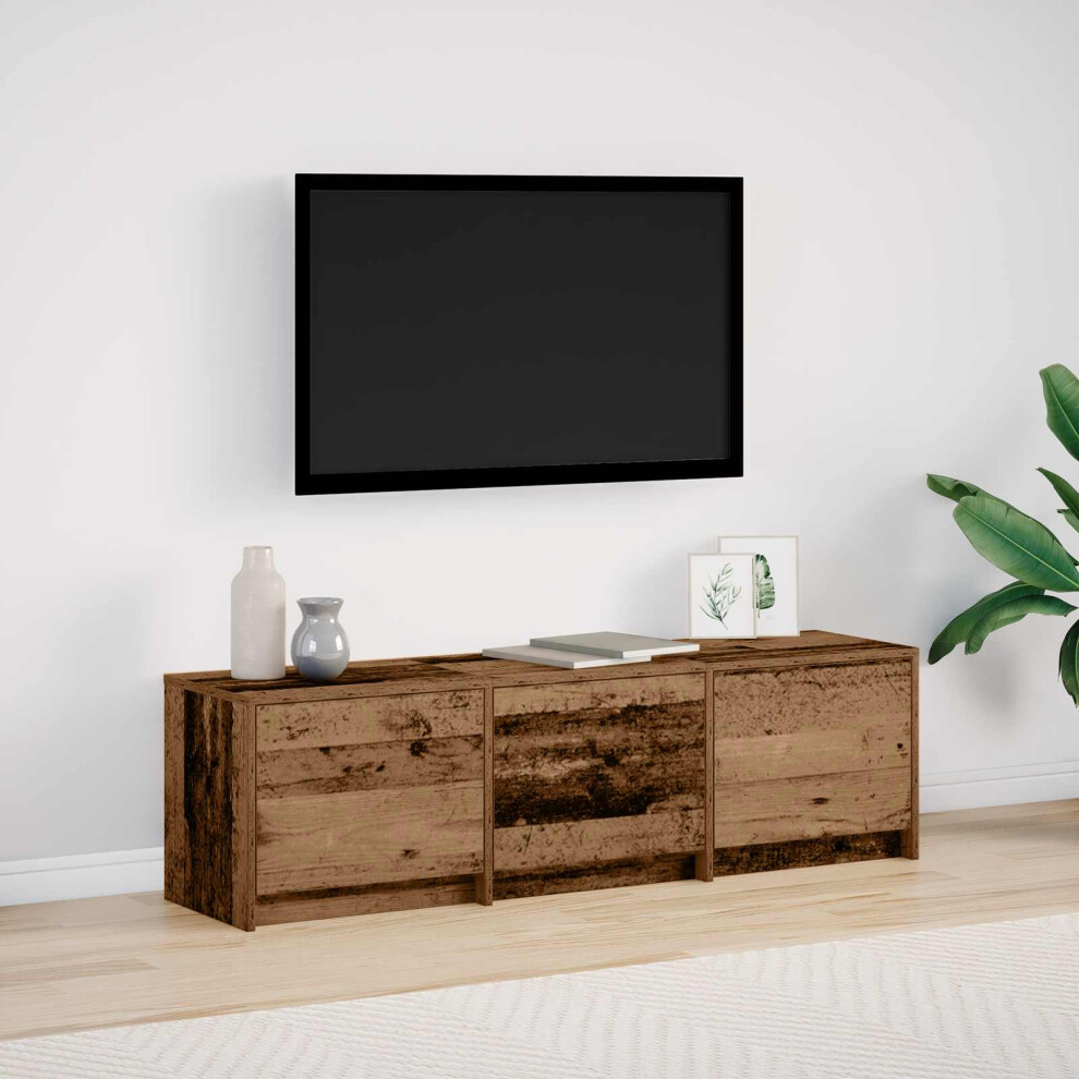 Vidaxl Tv Cabinet With Led Old Wood 140 X 34 X 40 Cm Engineered Wood