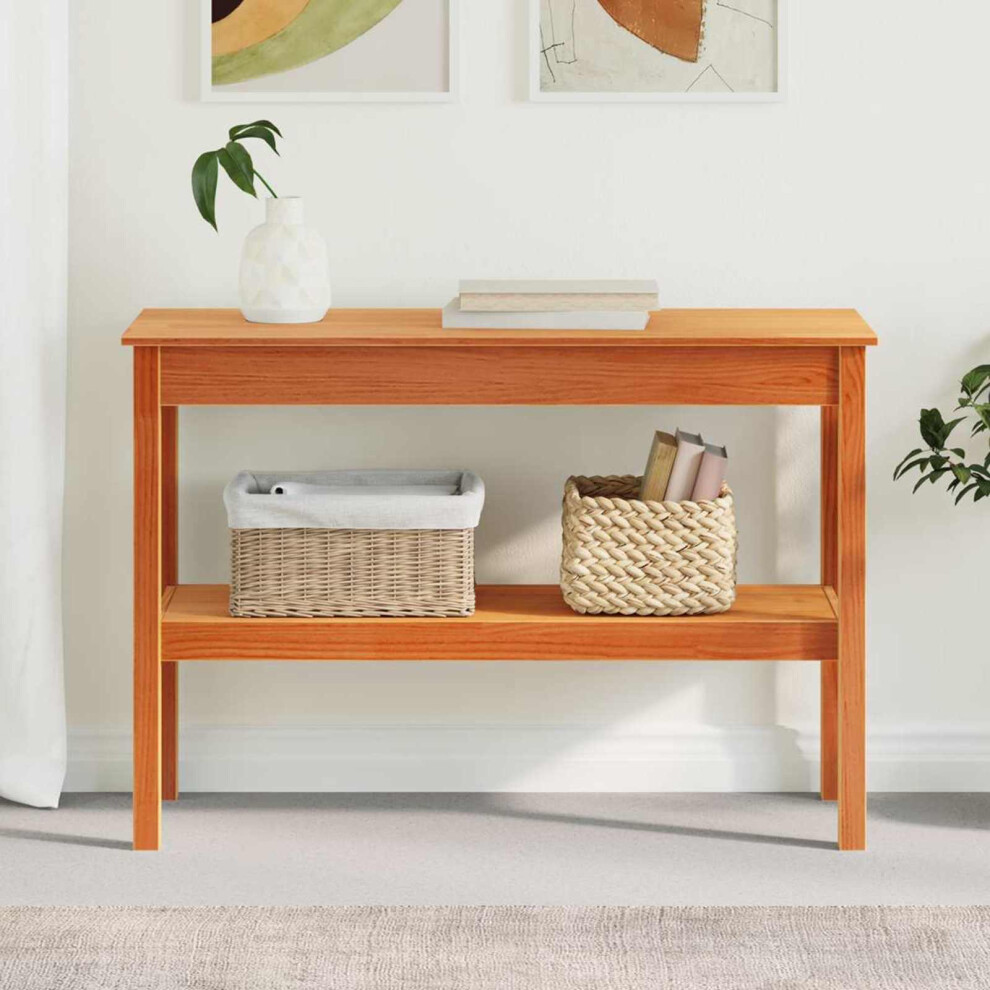 Vidaxl Console Table Wax 110 X 40 X 75 Cm Solid Pine Wood Brown