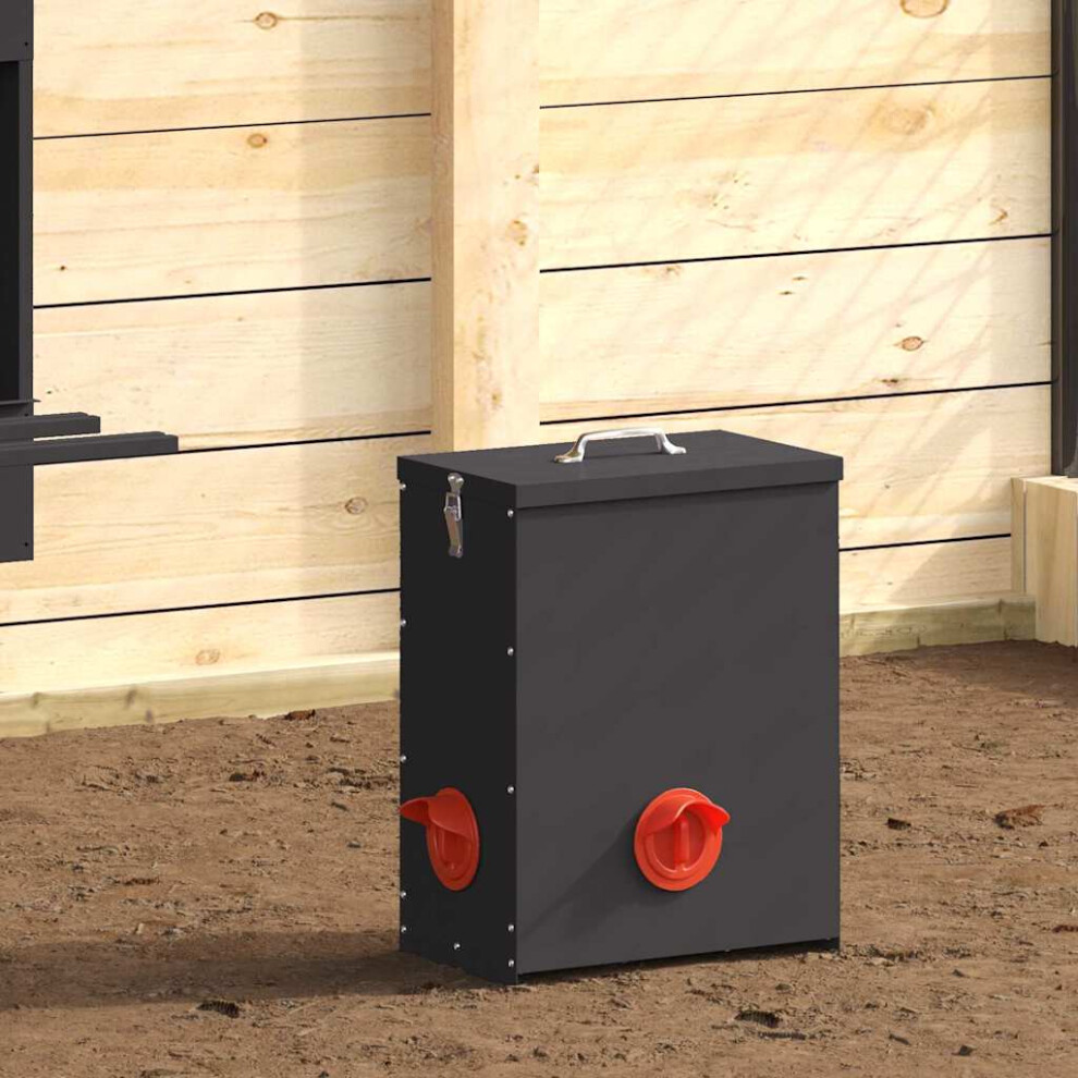 Vidaxl Chicken Feeder Black 32.5 X 20.5 X 43 Cm Cold-Rolled Steel