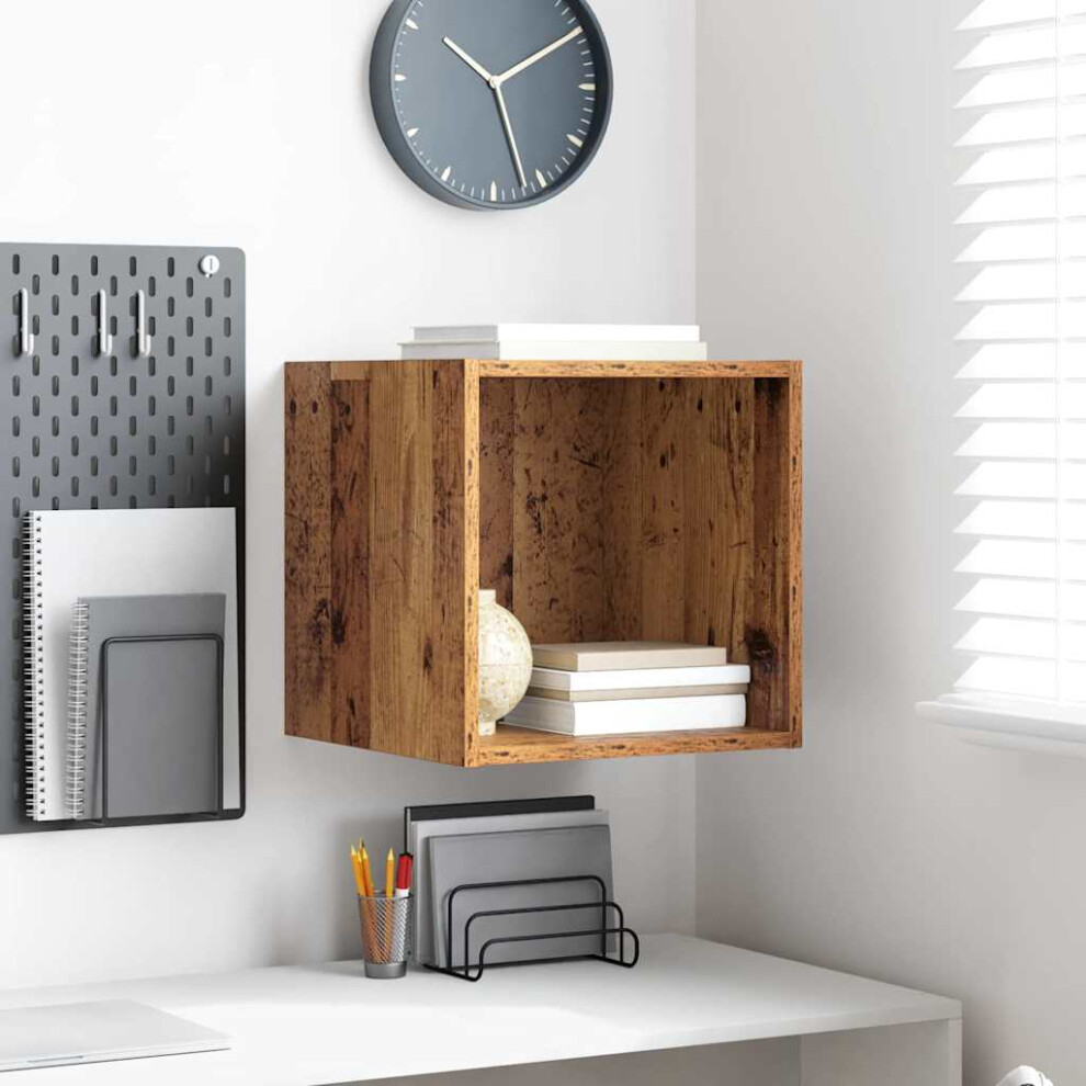 Vidaxl Wall Cabinet Old Wood 37 X 37 X 37 Cm Engineered Wood