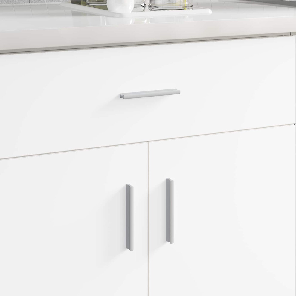 Vidaxl Handle Plain 12 Pcs Silver 105.7 X 7.4 X 15.5 Mm Aluminium