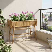 vidaXL Garden Planter with Holder Natural 100 x 38 x 74 cm Bamboo