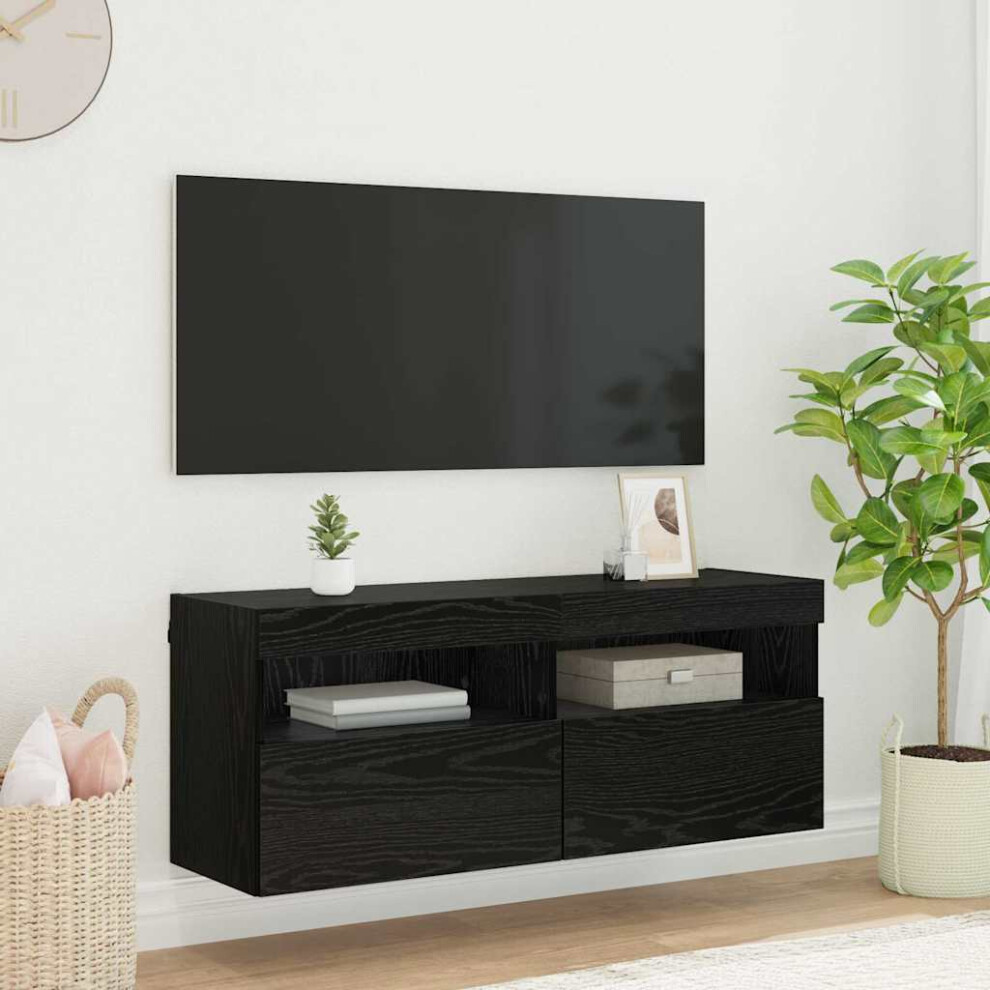 VIDAXL TV Cabinet - Black Oak - 2 Door - 2 Shelf - Image 3