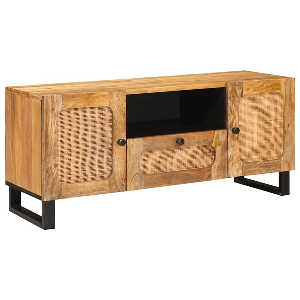 Vidaxl Tv Cabinet With Drawer 105 X 33 X 46 Cm Solid Mango Wood Brown