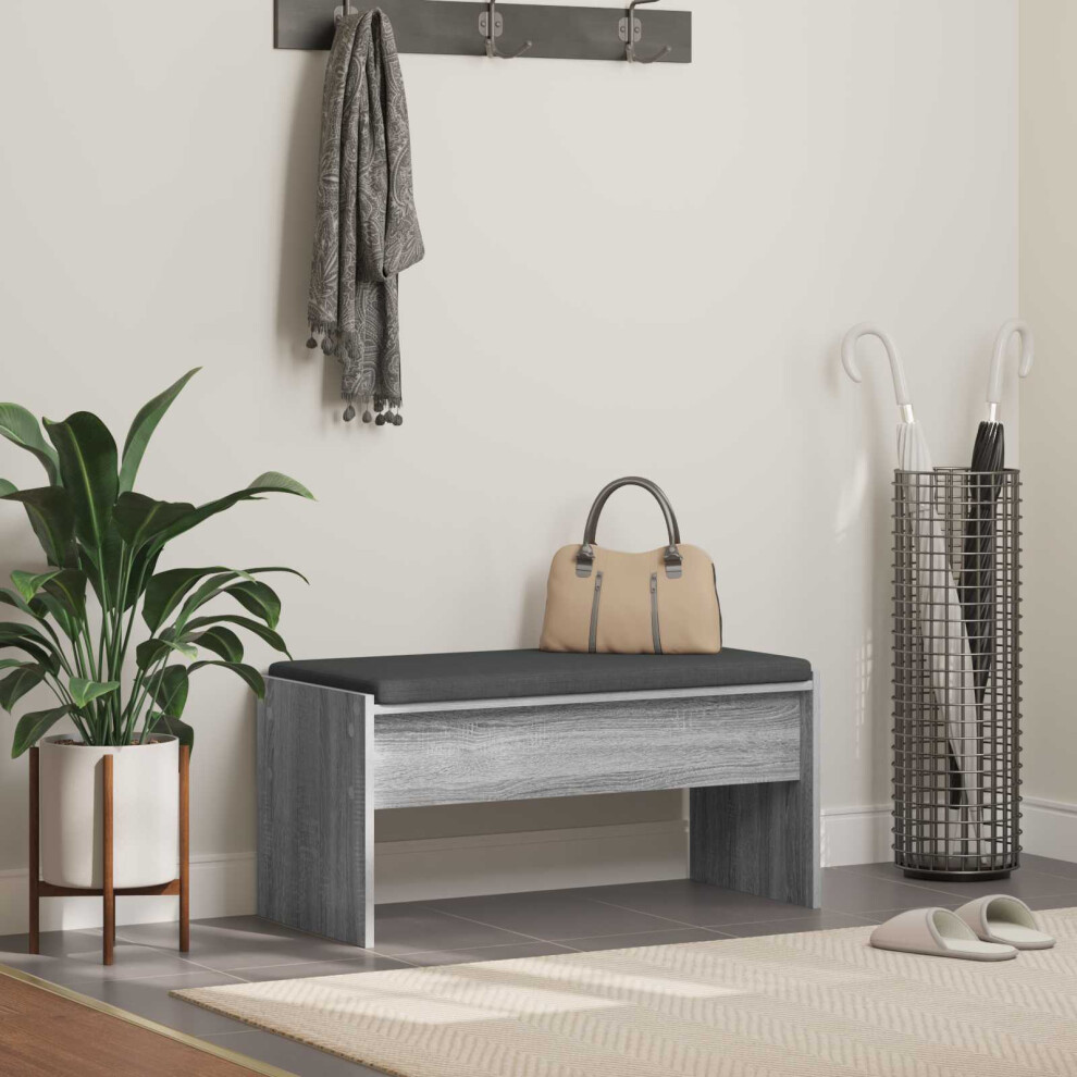 Vidaxl Hall Bench With Cushion Sonoma 83 X 38 X 40 Cm Grey