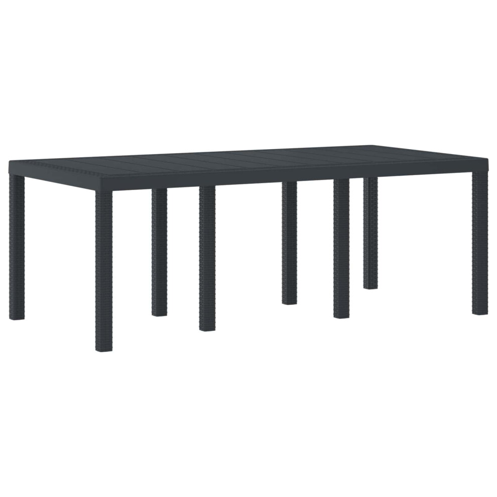 Vidaxl Garden Table Anthracite 200 X 100 X 73 Cm Poly Rattan