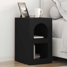 vidaXL Bedside Table 2 pcs Black 29.5 x 33.5 x 50 cm Engineered Wood