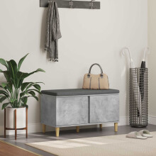 vidaXL Flurbank mit Kissen mit Speicher Betongrau 80 x 38 x 46 cm