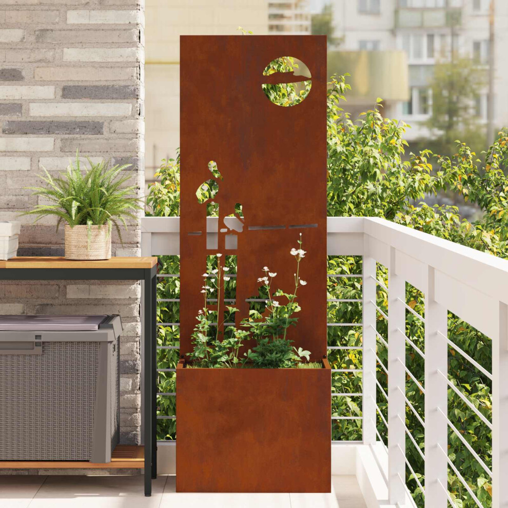 Vidaxl Garden Privacy Screen Rusty 50 X 32 X 150 Cm Weathering Steel