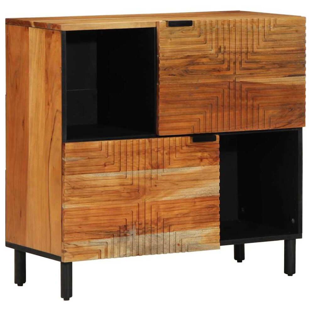 Vidaxl Sideboard With Door Natural 80 X 33.5 X 75 Cm Solid Acacia Wood