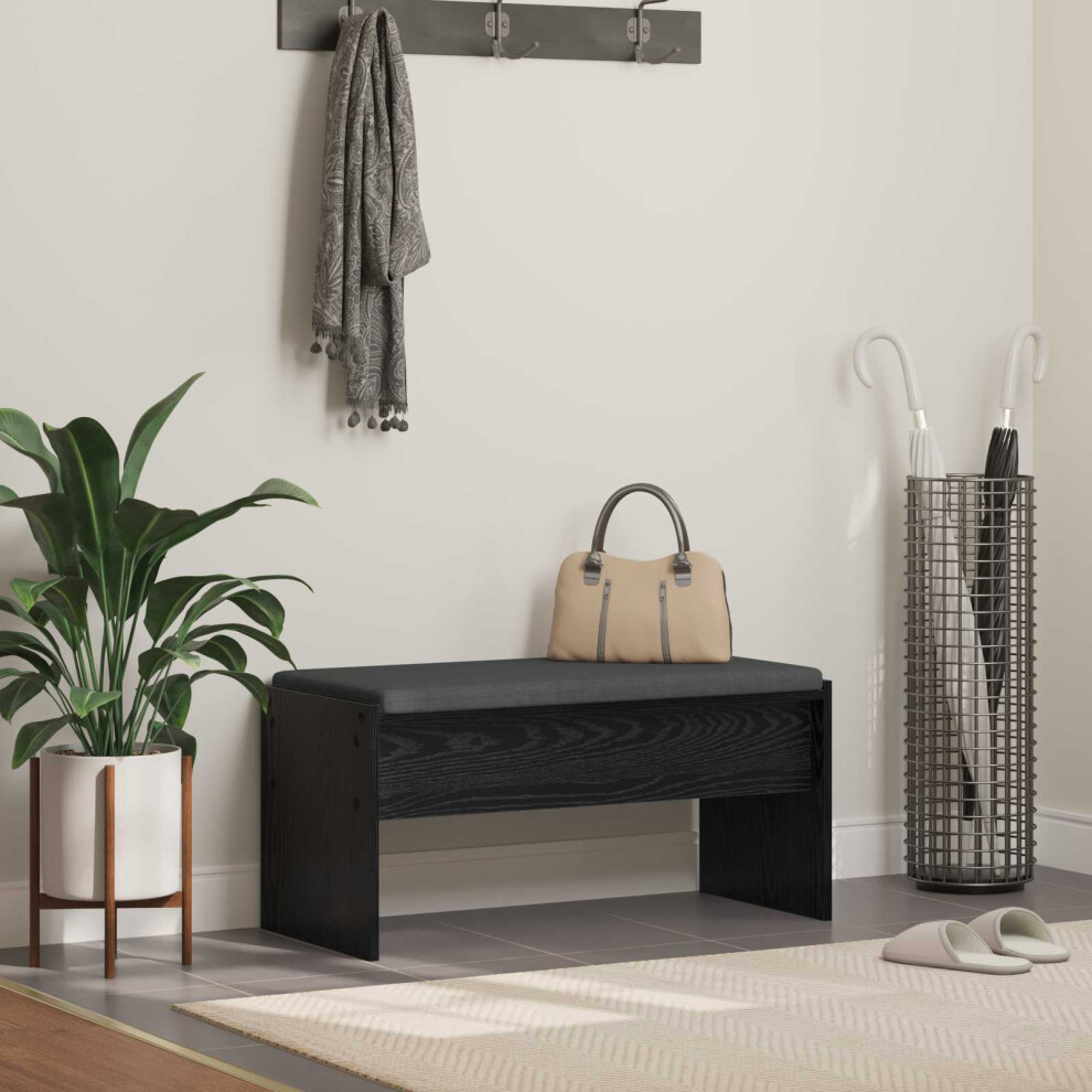 Vidaxl Hall Bench With Cushion Oak 83 X 38 X 40 Cm Black