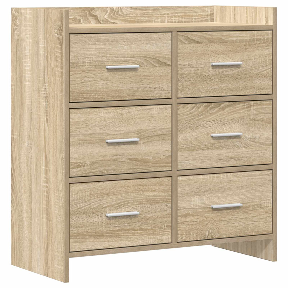 Vidaxl Sideboard Sonoma Oak 75 X 33 X 80 Cm Engineered Wood