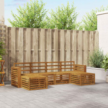 vidaXL Outdoor-Sofagarnitur 6 stk. Natur