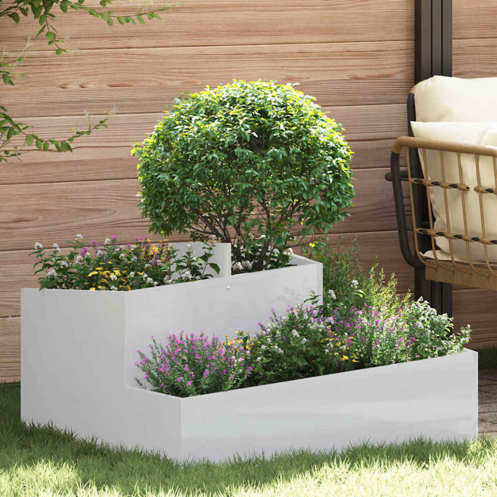 Vidaxl Garden Planter 80 X 80 X 50 Cm Galvanised Steel Silver