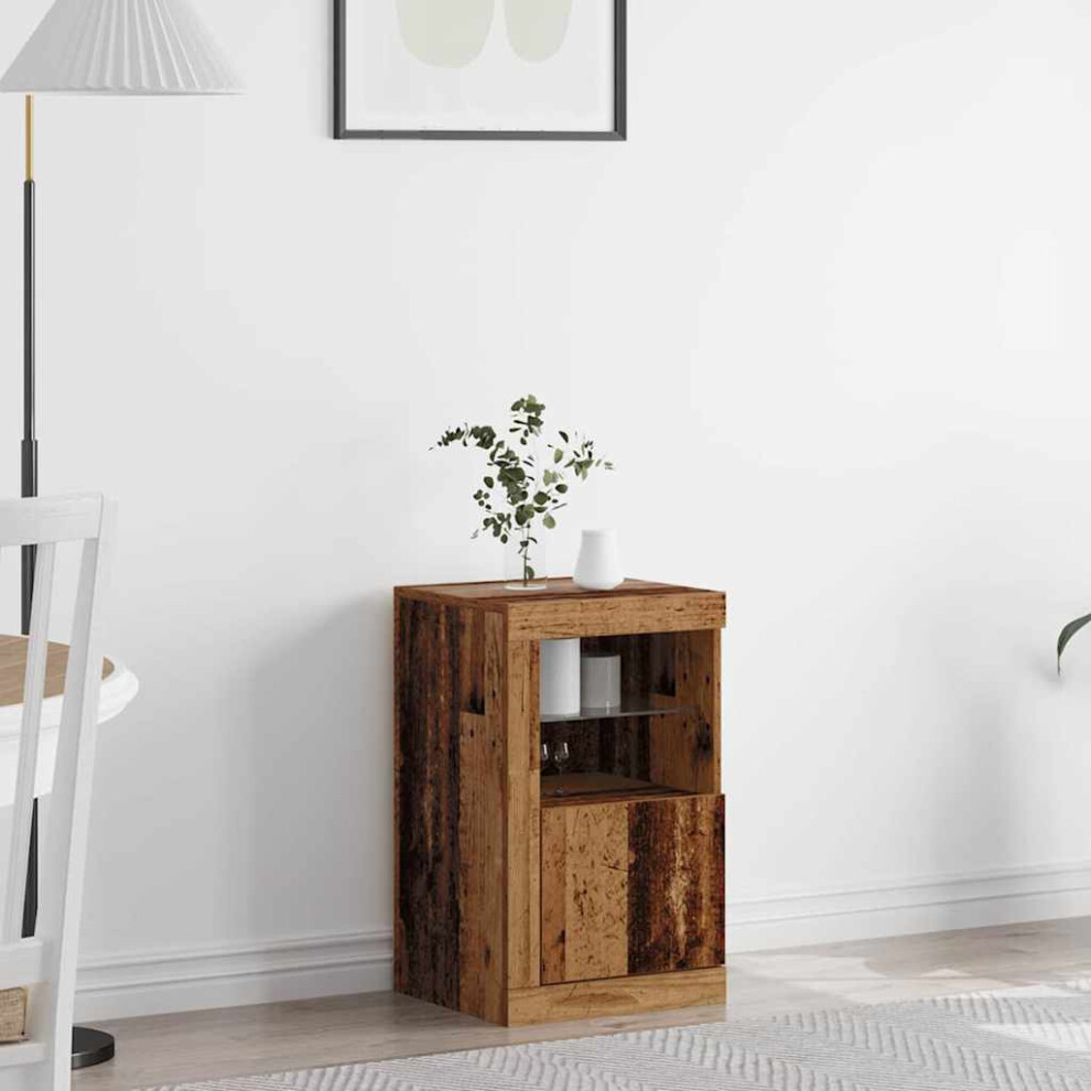 Vidaxl Led Sideboard Old Wood 41 X 37 X 67 Cm Engineered Wood