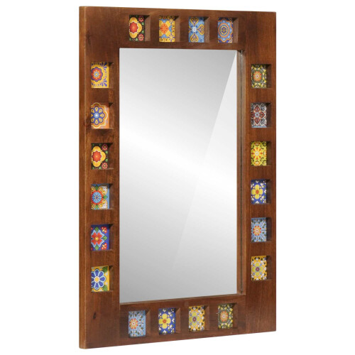 VidaXL vidaXL Bathroom Mirror Walnut 50 x 70 x 2.5 cm Solid Mango Wood