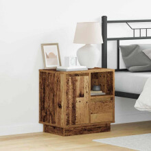 vidaXL Bedside Cabinet with Drawer 2 pcs Old Wood 50 x 34.5 x 50 cm
