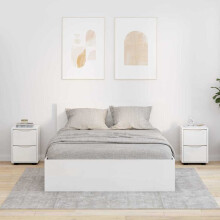 vidaXL Bedside Tables 2 pcs High Gloss White 30.5 x 30 x 43 cm