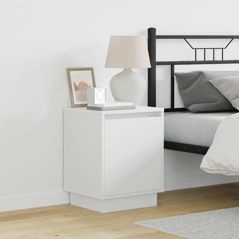 Vidaxl Bedside Cabinet White 39 X 34.5 X 50 Cm Engineered Wood